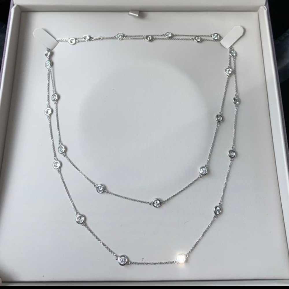14k white gold 6ct Diamonds by the yard necklace